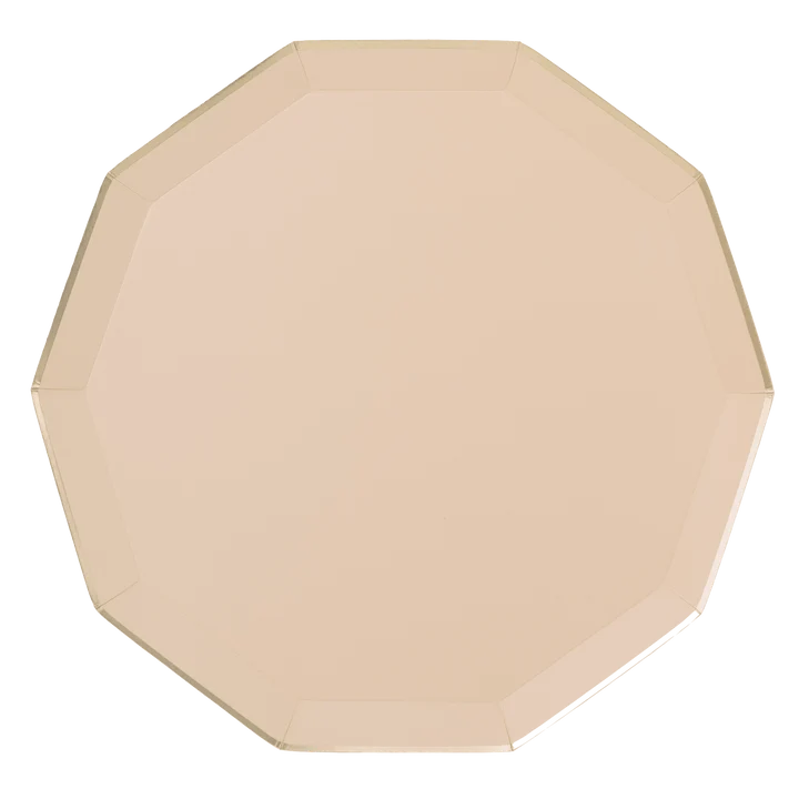 platos dinner sweet peach con orilla dorada 8 pz