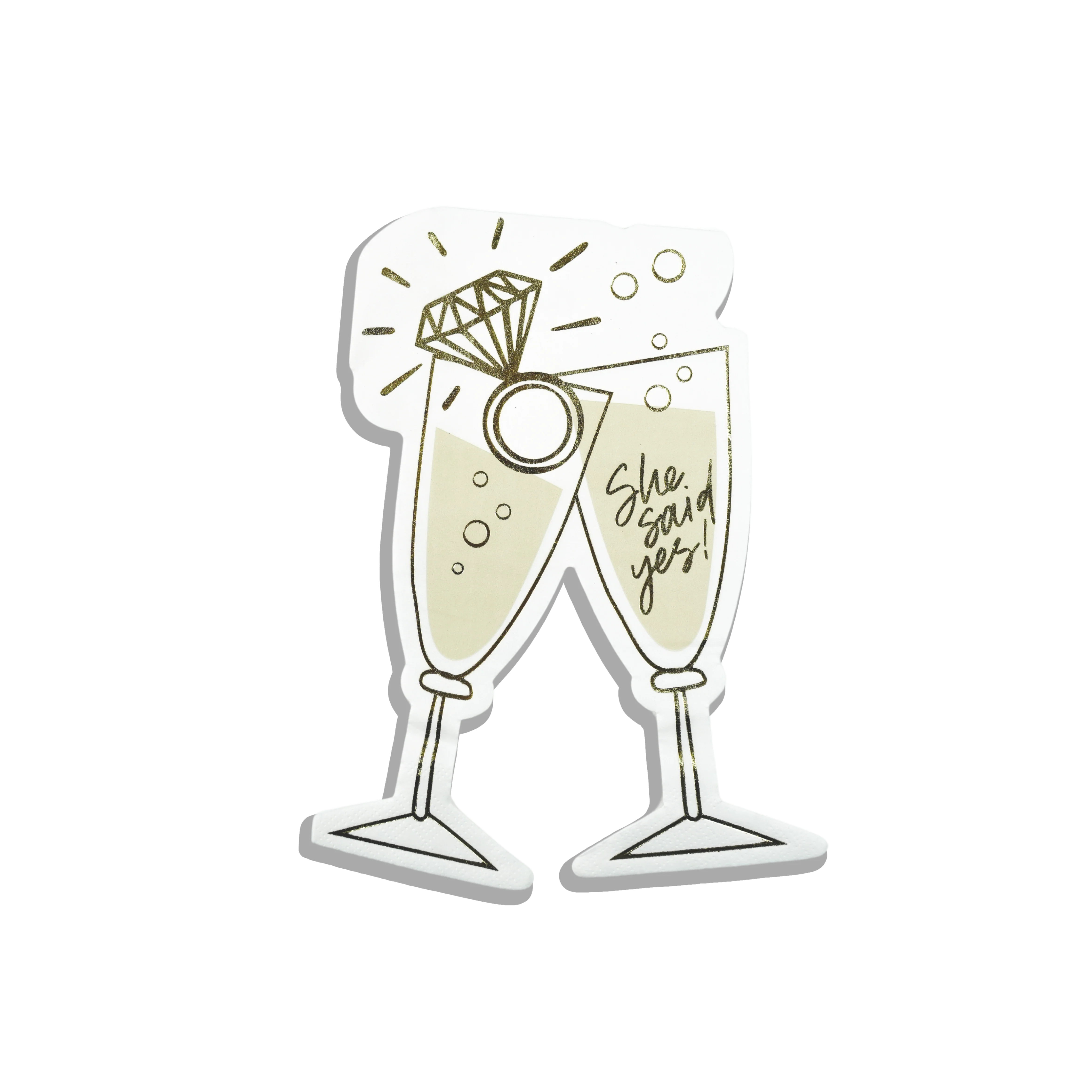 Servilletas Copas Champagne She said Yes!