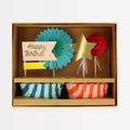 kit de decoracion de cupcake con rayas con 24 adornos.