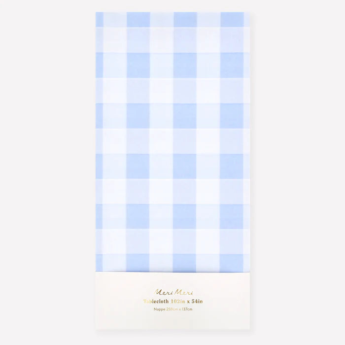Gingham Mantel de Papel Azul
