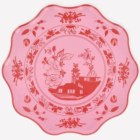 plato postre botanico vintage rosa 16 pz.