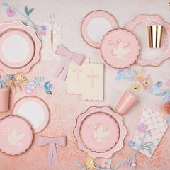 servilletas blancas largas pink cross 20pz.