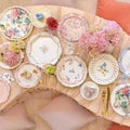 plato dinner rococo floral 8 pz.
