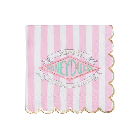 SERVILLETAS GRANDES DE RAYAS ROSAS DE HARRY POTTER HONEYDUKES 24pz.