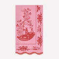 servilleta larga botanica vintage rosa 16 pz.