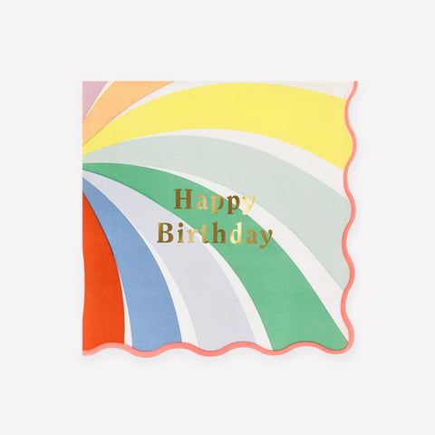 Servilletas Grandes Happy Birthday Rainbow Swirl