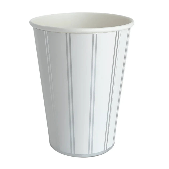 vaso con lineas plata 8 pz.