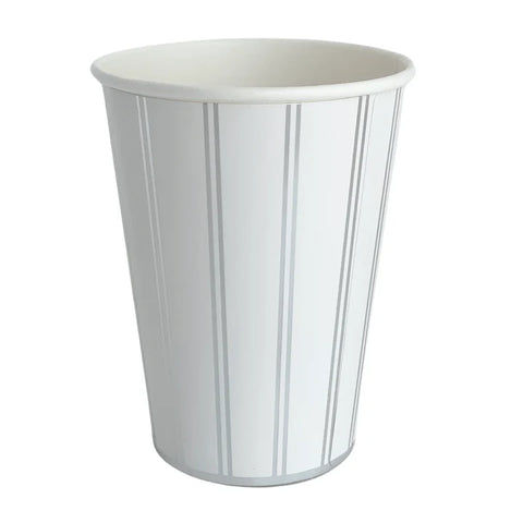 vaso con lineas plata 8 pz.